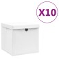 vidaXL Cajas de almacenaje con tapas 10 uds blanco 28x28x28 cm vidaXL Cajas de almacenaje con tapas 10 uds blanco 28x28x28 cm