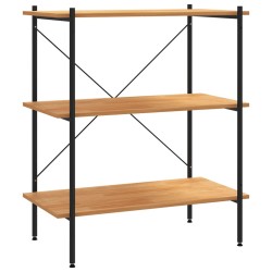 vidaXL Estantería de 3 niveles negro y roble 80x40x92 cm