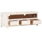 vidaXL Mueble de TV madera de acacia maciza blanco 110x30x40 cm vidaXL Mueble de TV madera de acacia maciza blanco 110x30x40 cm