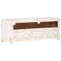 vidaXL Mueble de TV madera de acacia maciza blanco 110x30x40 cm vidaXL Mueble de TV madera de acacia maciza blanco 110x30x40 cm