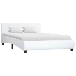 vidaXL Estructura de cama de cuero sintético blanco 120x200 cm