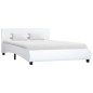 vidaXL Estructura de cama de cuero sintético blanco 120x200 cm