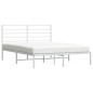 vidaXL Estructura de cama de metal con cabecero blanca 150x200 cm vidaXL Estructura de cama de metal con cabecero blanca 150x200 cm