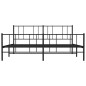 vidaXL Estructura de cama cabecero y pie de cama metal negro 193x203cm vidaXL Estructura de cama cabecero y pie de cama metal negro 193x203cm
