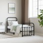 vidaXL Estructura de cama con cabecero y estribo metal negro 75x190 cm vidaXL Estructura de cama con cabecero y estribo metal negro 75x190 cm