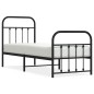 vidaXL Estructura de cama con cabecero y estribo metal negro 75x190 cm vidaXL Estructura de cama con cabecero y estribo metal negro 75x190 cm
