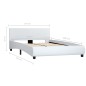 vidaXL Estructura de cama de cuero sintético blanco 120x200 cm