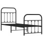 vidaXL Estructura de cama con cabecero y estribo metal negro 75x190 cm vidaXL Estructura de cama con cabecero y estribo metal negro 75x190 cm
