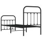 vidaXL Estructura de cama con cabecero y estribo metal negro 75x190 cm vidaXL Estructura de cama con cabecero y estribo metal negro 75x190 cm