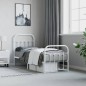 vidaXL Estructura cama metal con cabecero y pie cama blanca 75x190 cm vidaXL Estructura cama metal con cabecero y pie cama blanca 75x190 cm