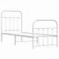 vidaXL Estructura cama metal con cabecero y pie cama blanca 75x190 cm vidaXL Estructura cama metal con cabecero y pie cama blanca 75x190 cm