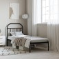 vidaXL Estructura de cama con cabecero metal negro 75x190 cm vidaXL Estructura de cama con cabecero metal negro 75x190 cm
