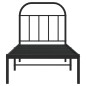 vidaXL Estructura de cama con cabecero metal negro 75x190 cm vidaXL Estructura de cama con cabecero metal negro 75x190 cm