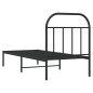 vidaXL Estructura de cama con cabecero metal negro 75x190 cm vidaXL Estructura de cama con cabecero metal negro 75x190 cm
