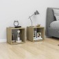 vidaXL Mueble TV madera contrachapada blanco y roble Sonoma 37x35x37cm vidaXL Mueble TV madera contrachapada blanco y roble Sonoma 37x35x37cm