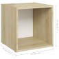 vidaXL Mueble TV madera contrachapada blanco y roble Sonoma 37x35x37cm vidaXL Mueble TV madera contrachapada blanco y roble Sonoma 37x35x37cm