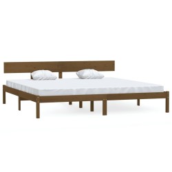 vidaXL Estructura de cama madera maciza de pino marrón 180x200 cm