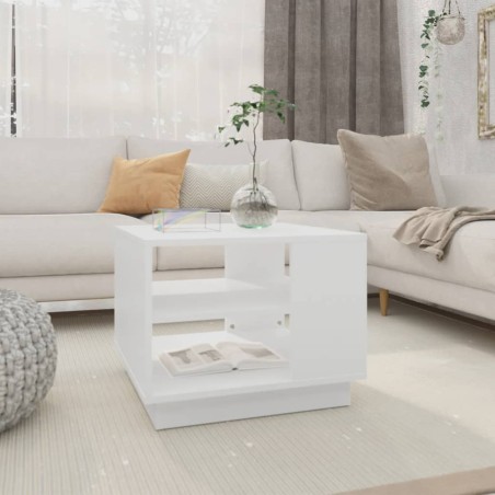 vidaXL Mesa de centro madera de ingeniería blanca 55x55x43 cm