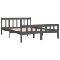 vidaXL Estructura de cama doble madera maciza gris 135x190 cm