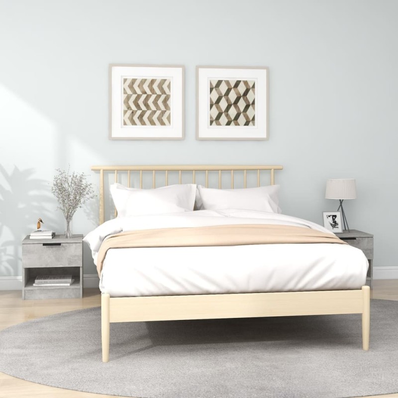 vidaXL Mesita de noche 2 uds madera contrachapada gris hormigón