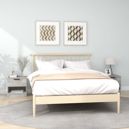 vidaXL Mesita de noche 2 uds madera contrachapada gris hormigón