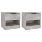 vidaXL Mesita de noche 2 uds madera contrachapada gris hormigón