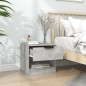 vidaXL Mesita de noche 2 uds madera contrachapada gris hormigón
