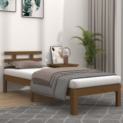 vidaXL Estructura de cama madera maciza marrón miel 90x200 cm