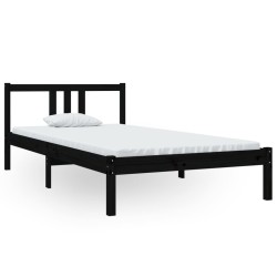 vidaXL Estructura de cama madera maciza negro 100x200 cm