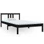 vidaXL Estructura de cama madera maciza negro 100x200 cm