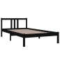 vidaXL Estructura de cama madera maciza negro 100x200 cm