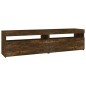 vidaXL Mueble de TV con luces LED 2 uds roble ahumado 75x35x40 cm