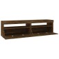 vidaXL Mueble de TV con luces LED 2 uds roble ahumado 75x35x40 cm