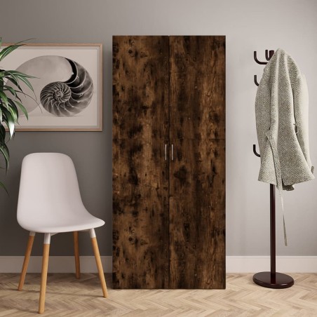 vidaXL Mueble zapatero madera contrachapada roble humo 80x35,5x180 cm