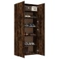 vidaXL Mueble zapatero madera contrachapada roble humo 80x35,5x180 cm vidaXL Mueble zapatero madera contrachapada roble humo 80x35,5x180 cm