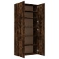 vidaXL Mueble zapatero madera contrachapada roble humo 80x35,5x180 cm vidaXL Mueble zapatero madera contrachapada roble humo 80x35,5x180 cm