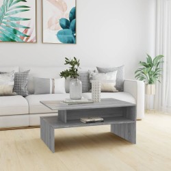 vidaXL Mesa de centro madera contrachapada gris Sonoma 90x60x42,5 cm