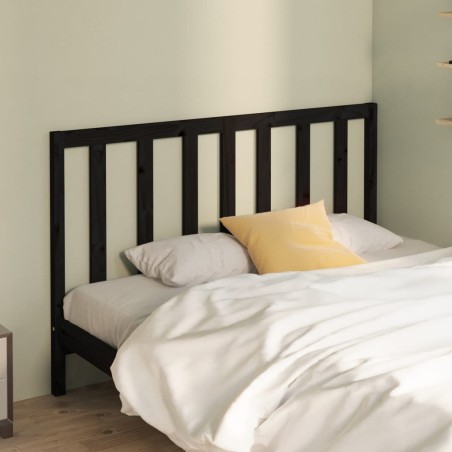vidaXL Cabecero de cama madera maciza de pino negro 156x4x100 cm