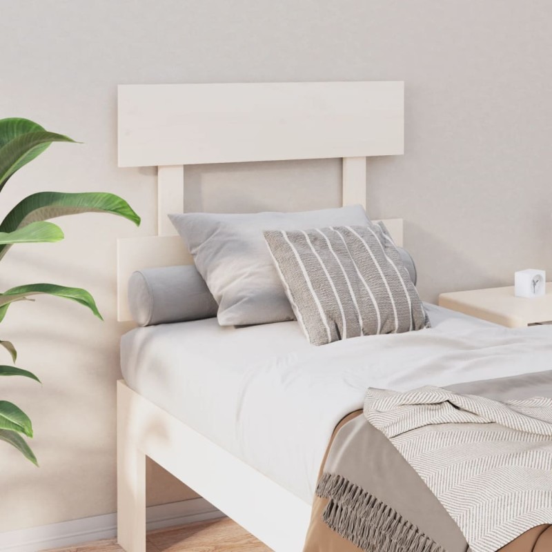 vidaXL Cabecero de cama madera maciza de pino blanco 103,5x3x81 cm vidaXL Cabecero de cama madera maciza de pino blanco 103,5x3x81 cm