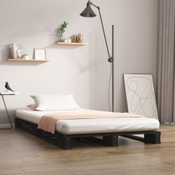 vidaXL Estructura de cama madera maciza de pino negro 90x200 cm