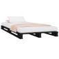 vidaXL Estructura de cama madera maciza de pino negro 90x200 cm