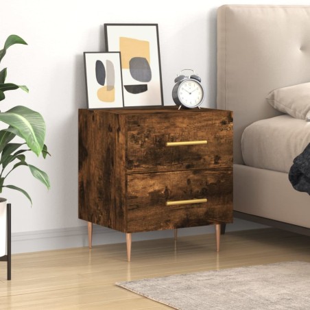 vidaXL Mesita de noche madera ingeniería roble ahumado 40x35x47,5 cm
