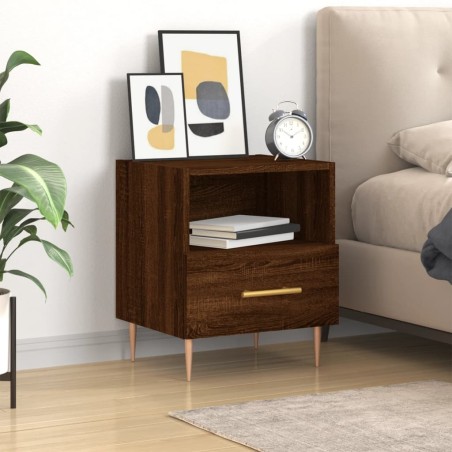 vidaXL Mesita de noche madera de ingeniería roble marrón 40x35x47,5 cm