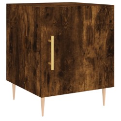 vidaXL Mesita de noche madera de ingeniería roble ahumado 40x40x50 cm