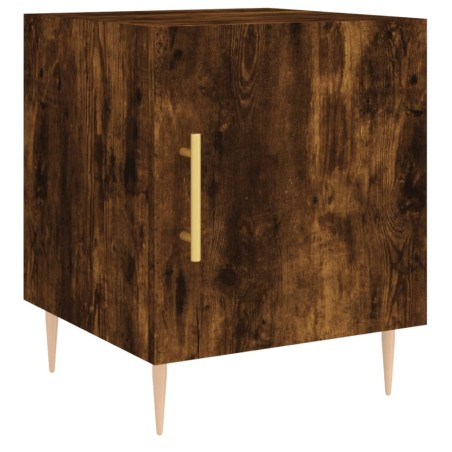 vidaXL Mesita de noche madera de ingeniería roble ahumado 40x40x50 cm