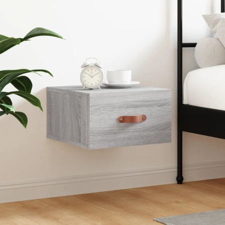 vidaXL Mesita de noche de pared color gris Sonoma 35x35x20 cm