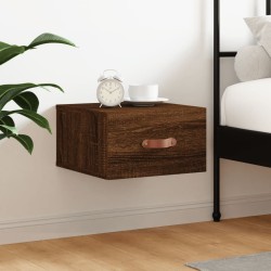 vidaXL Mesita de noche de pared color roble marrón 35x35x20 cm