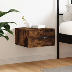 vidaXL Mesita de noche de pared color roble ahumado 35x35x20 cm