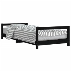 vidaXL Estructura de cama para niños madera de pino negro 90x190 cm