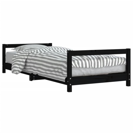vidaXL Estructura de cama para niños madera de pino negro 90x190 cm